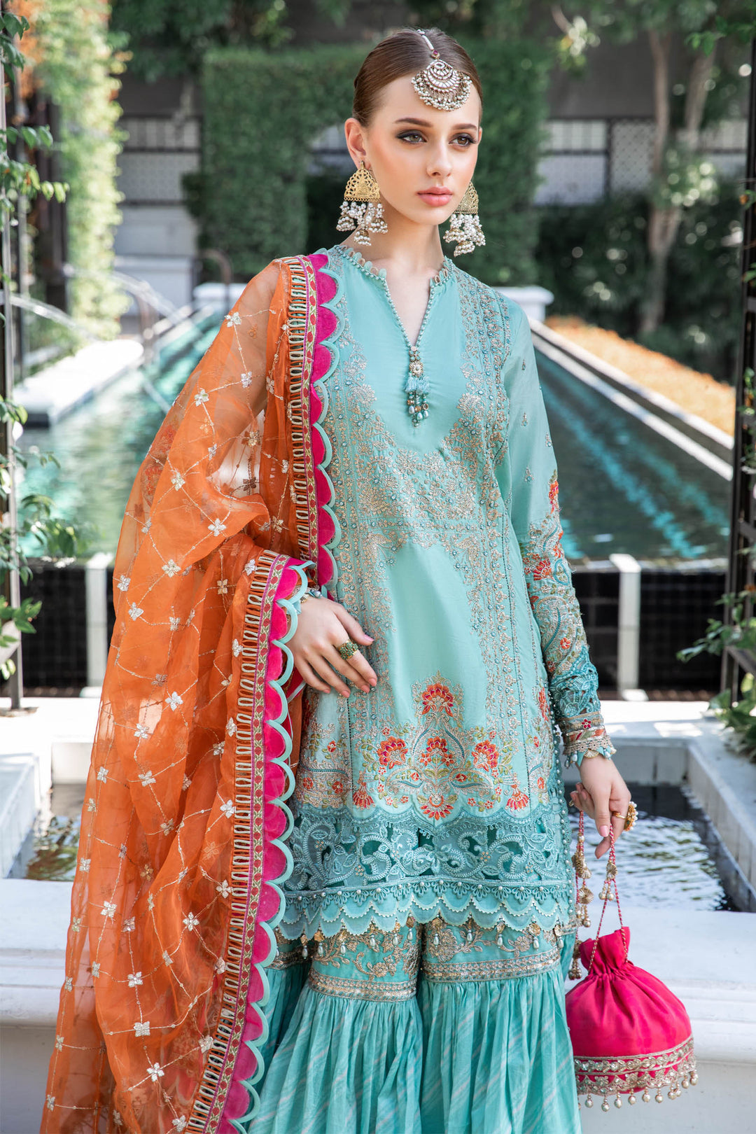 MARIA B EID LAWN COLLECTION EL-23-05-Sea Green - Riwayat-e-khas