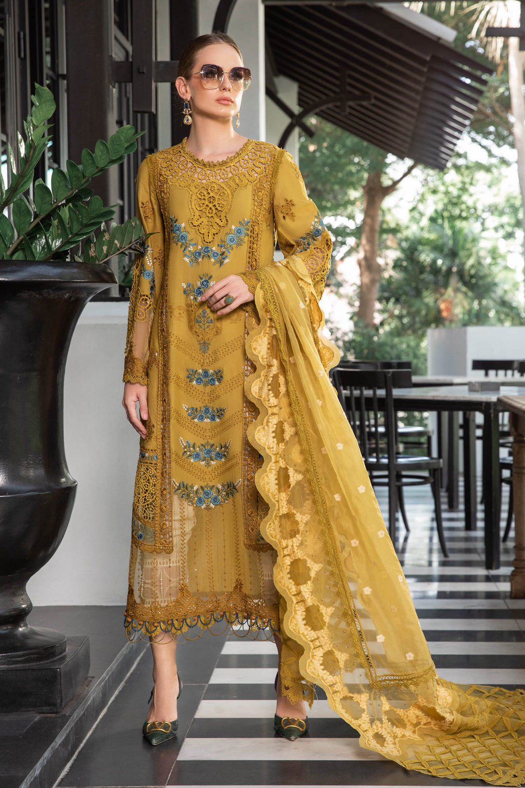 MARIA B EID COLLECTION UNSTITCHED EL-23-06-Mustard - Riwayat-e-khas