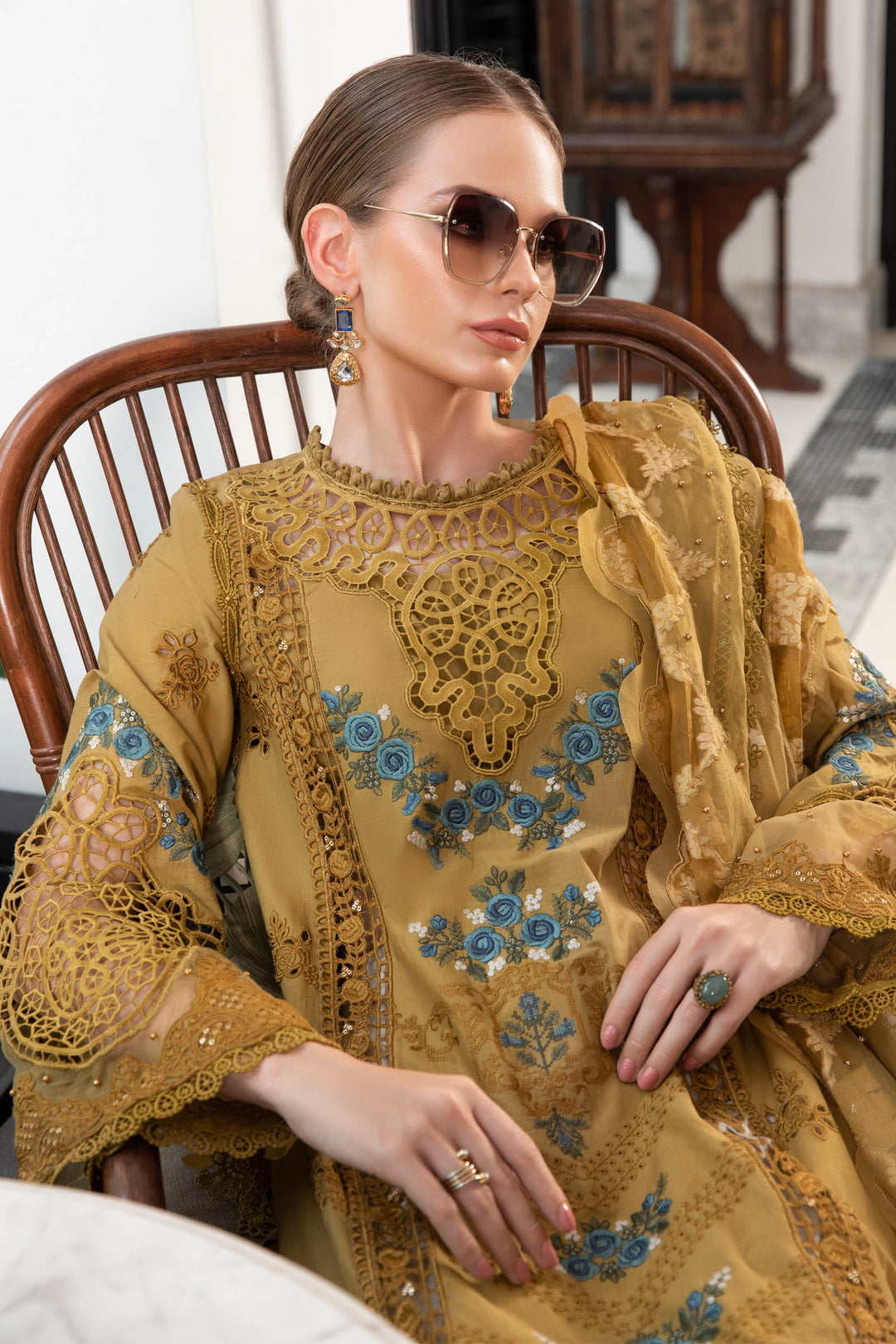 MARIA B EID COLLECTION UNSTITCHED EL-23-06-Mustard - Riwayat-e-khas
