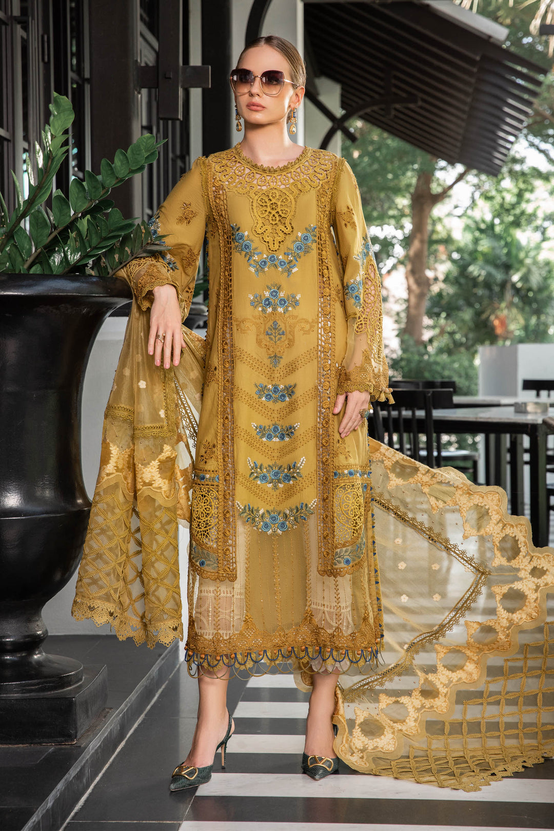 MARIA B EID COLLECTION UNSTITCHED EL-23-06-Mustard - Riwayat-e-khas