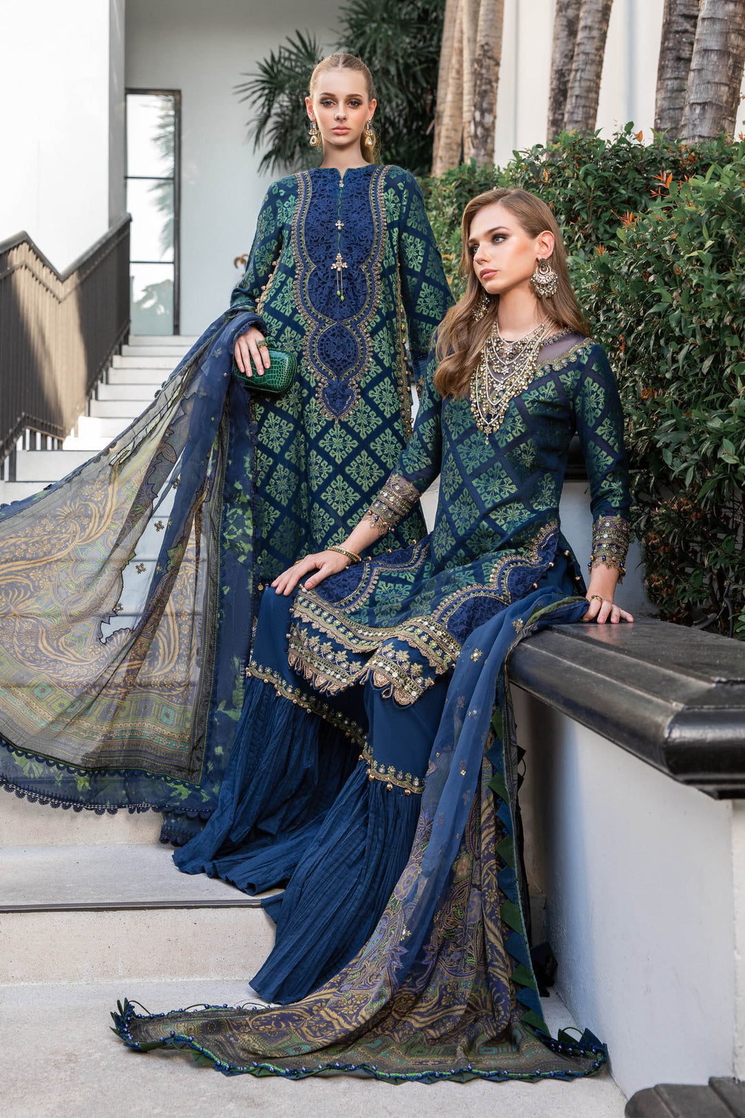 MARIA B EID COLLECTION UNSTITCHED EL-23-08-Blue - Riwayat-e-khas