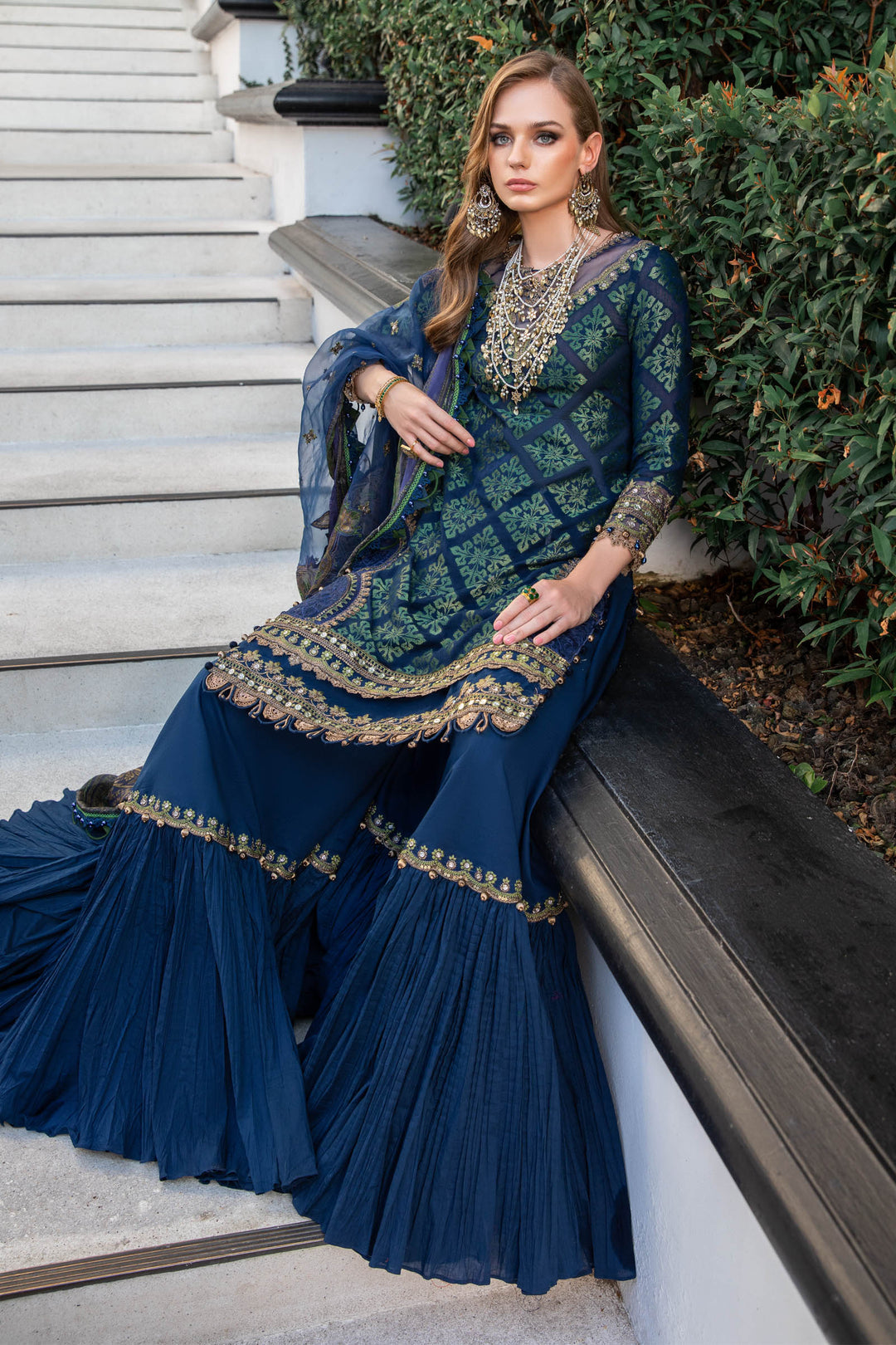 MARIA B EID COLLECTION UNSTITCHED EL-23-08-Blue - Riwayat-e-khas