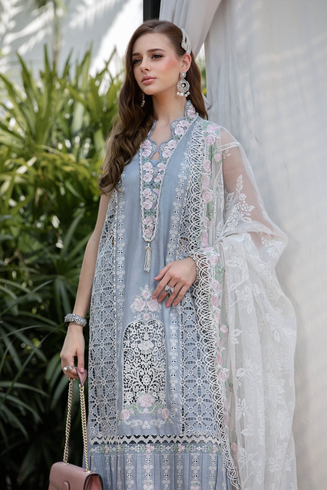 MARIA B EID LAWN COLLECTION EL-23-10-Ice Blue - Riwayat-e-khas