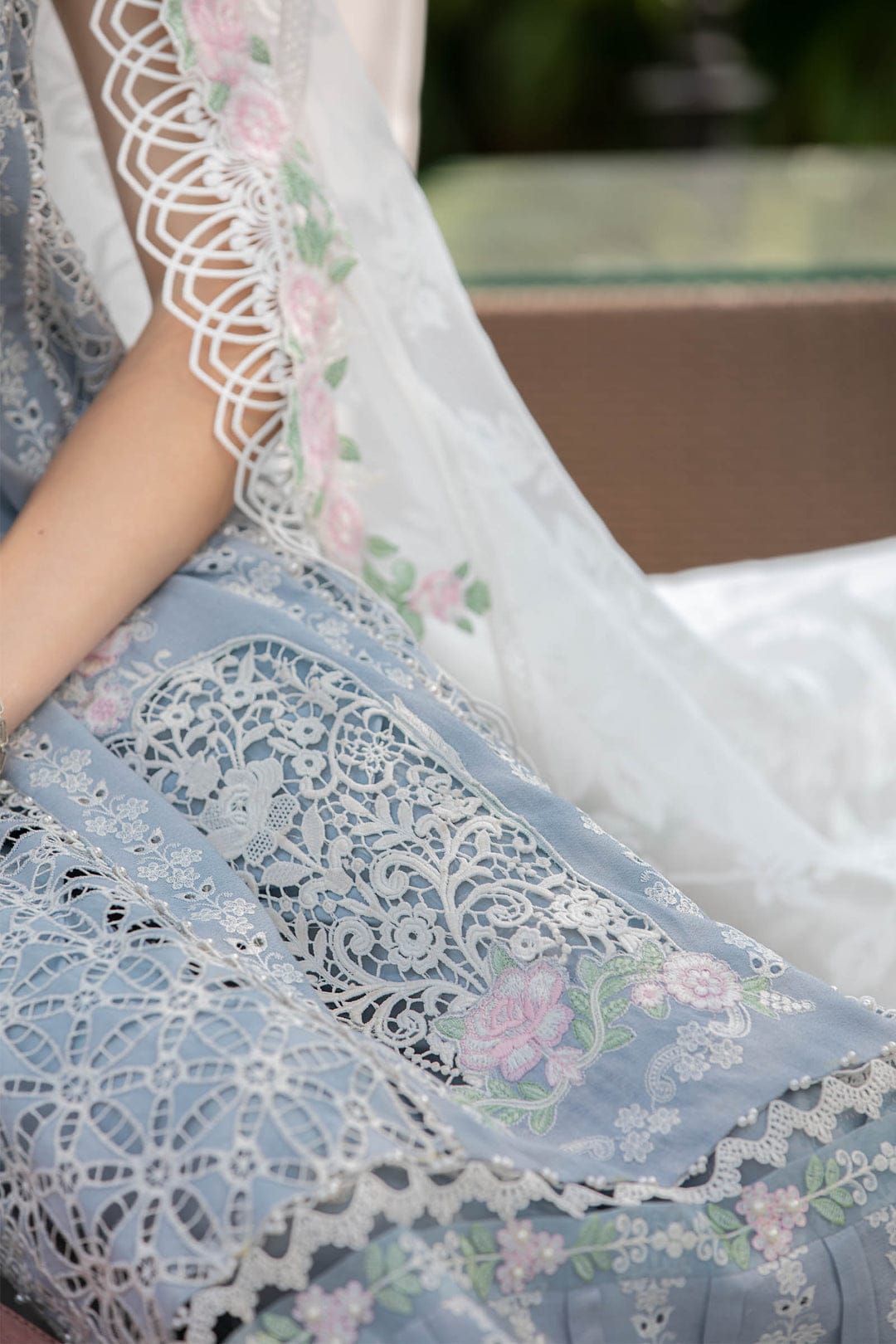 MARIA B EID LAWN COLLECTION EL-23-10-Ice Blue - Riwayat-e-khas