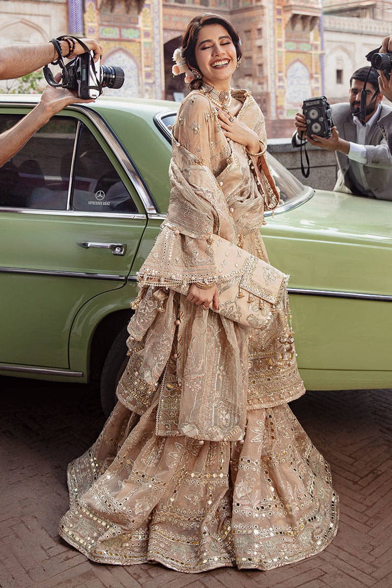Mohsin Naveed Ranjha – MNR – NOOR JEHAN – ZWU22-12 – Creamy Beige - Riwayat-e-khas