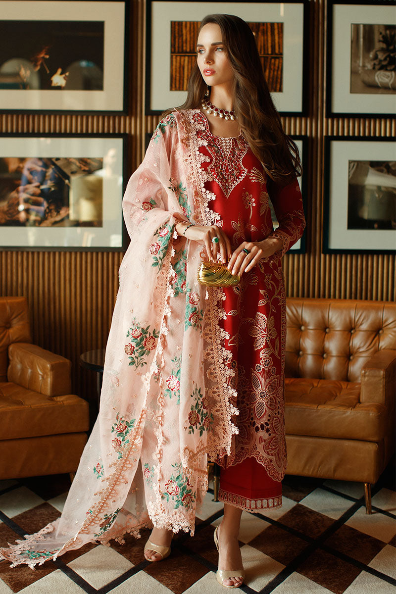 MUSHQ- SCARLET- ASTORIA FESTIVE LAWN '23 - Riwayat-e-khas