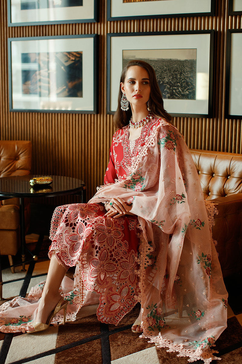 MUSHQ- SCARLET- ASTORIA FESTIVE LAWN '23 - Riwayat-e-khas