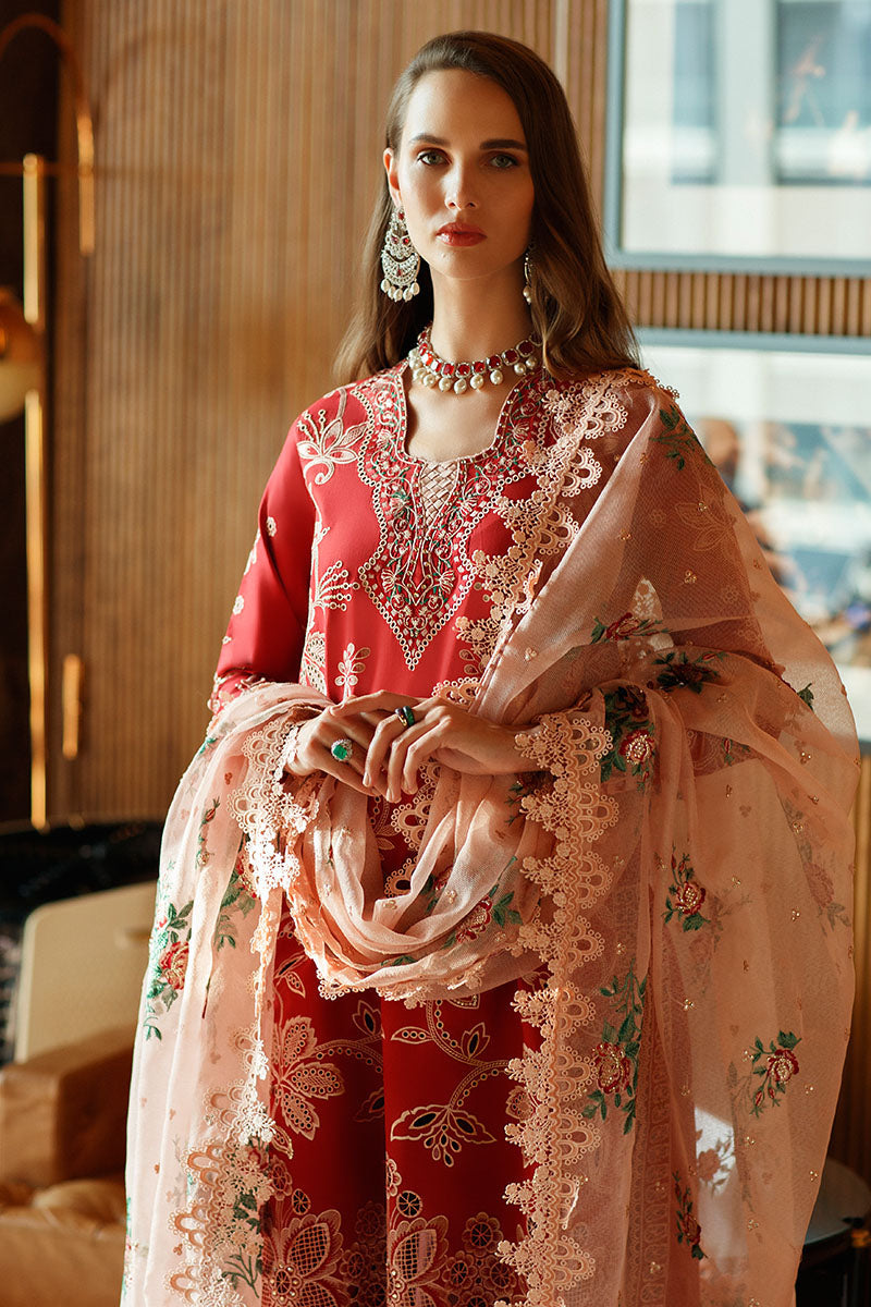 MUSHQ- SCARLET- ASTORIA FESTIVE LAWN '23 - Riwayat-e-khas