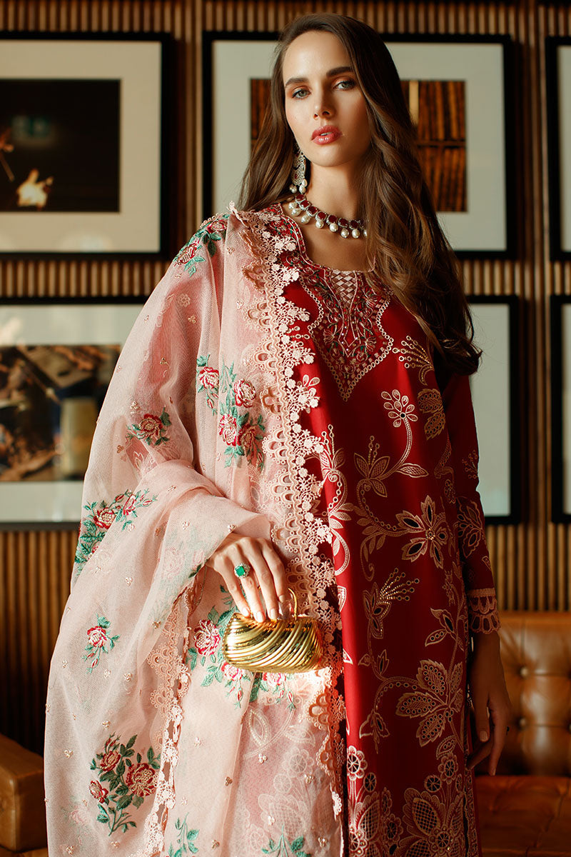 MUSHQ- SCARLET- ASTORIA FESTIVE LAWN '23 - Riwayat-e-khas