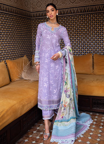 FARAH TALIB AZIZ-ZAT LAVENDER -KESH LAWN'23 - Riwayat-e-khas