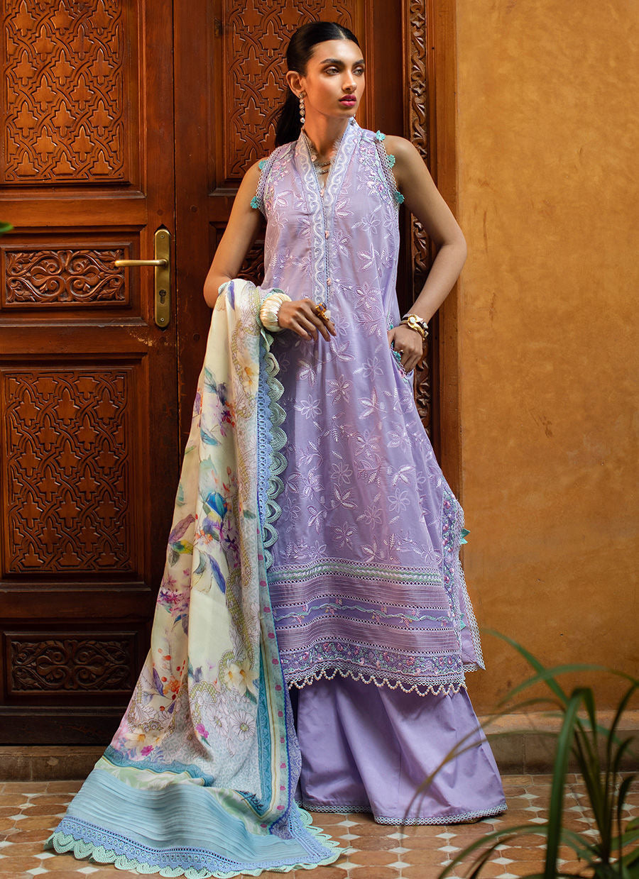 FARAH TALIB AZIZ-ZAT LAVENDER -KESH LAWN'23 - Riwayat-e-khas