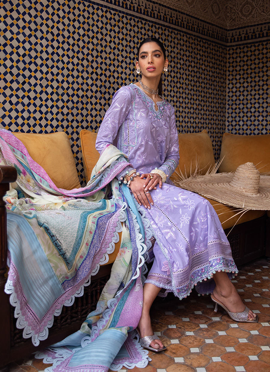 FARAH TALIB AZIZ-ZAT LAVENDER -KESH LAWN'23 - Riwayat-e-khas