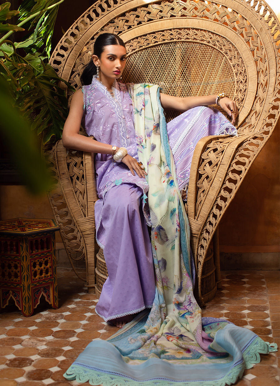 FARAH TALIB AZIZ-ZAT LAVENDER -KESH LAWN'23 - Riwayat-e-khas