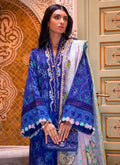 FARAH TALIB AZIZ-JARDIN BLUE -KESH LAWN'23 - Riwayat-e-khas