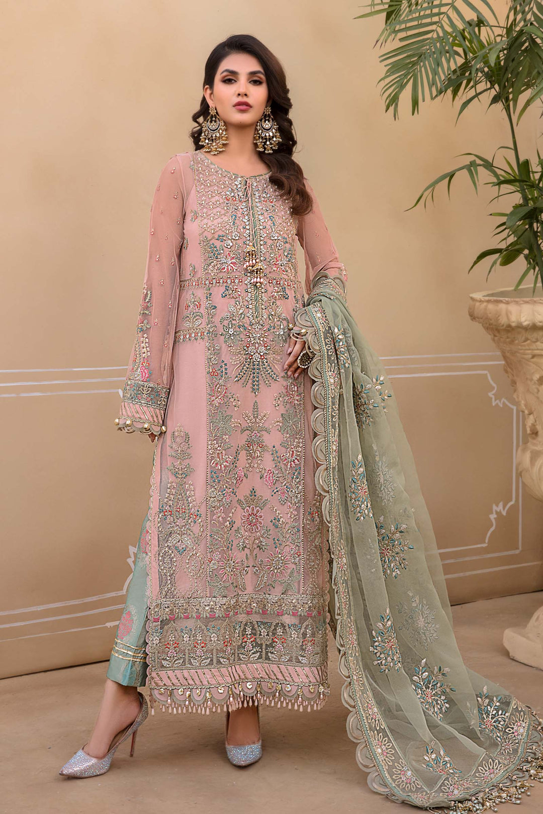 MARIA B Sea Green BD-2607 MBROIDERED - Riwayat-e-khas