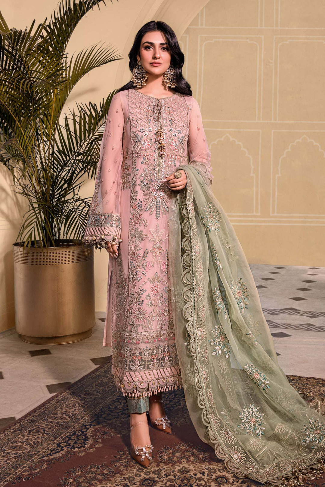 MARIA B Sea Green BD-2607 MBROIDERED - Riwayat-e-khas