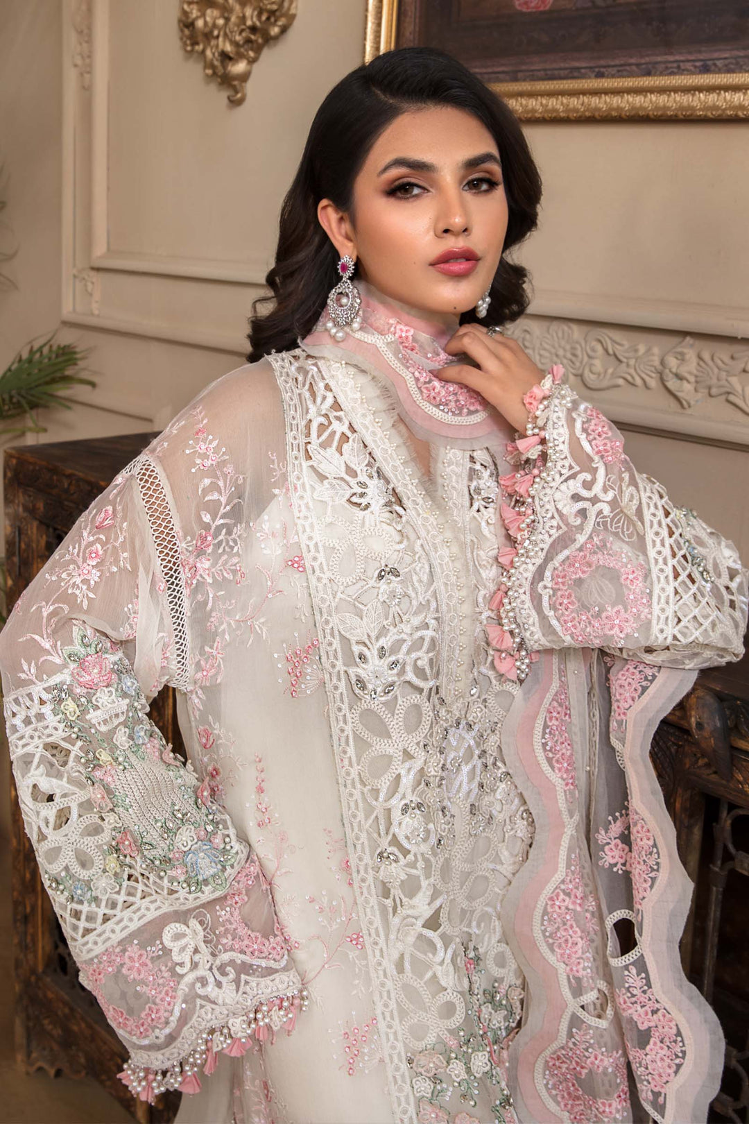 MARIA B Off White BD-2604 MBROIDERED - Riwayat-e-khas