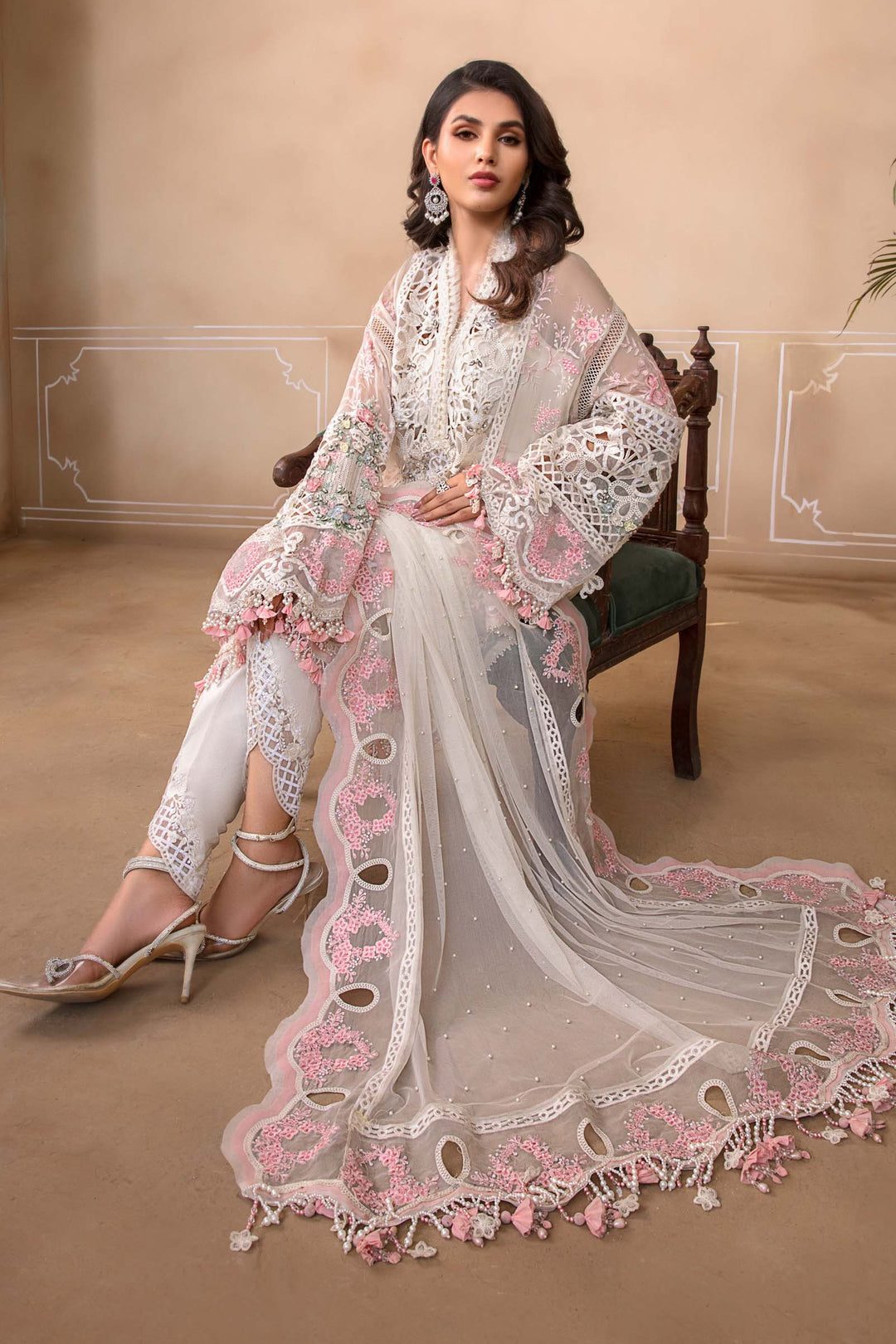 MARIA B Off White BD-2604 MBROIDERED - Riwayat-e-khas