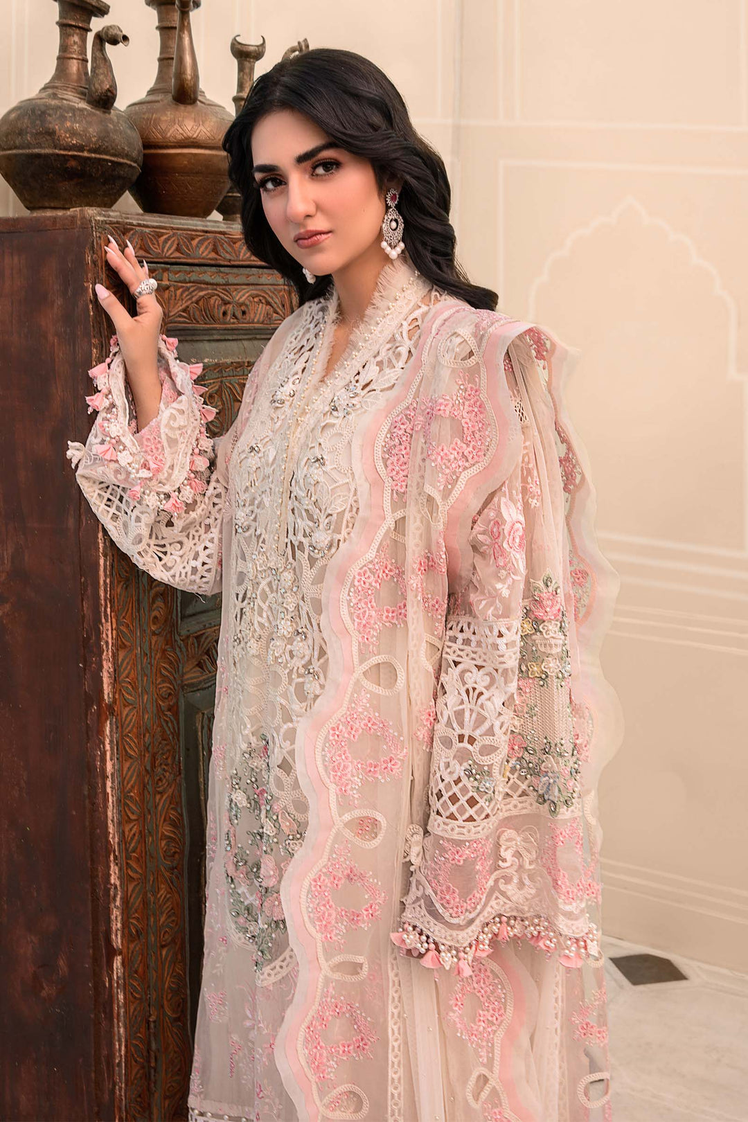 MARIA B Off White BD-2604 MBROIDERED - Riwayat-e-khas