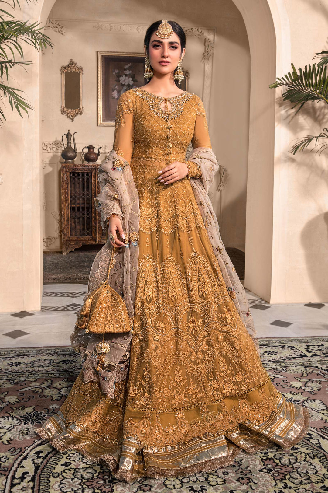 MARIA B Mustard BD-2606 MBROIDERED - Riwayat-e-khas