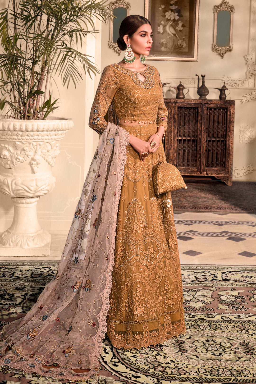 MARIA B Mustard BD-2606 MBROIDERED - Riwayat-e-khas