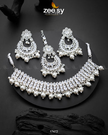 Elisa Silver Necklace - House Of Zarish