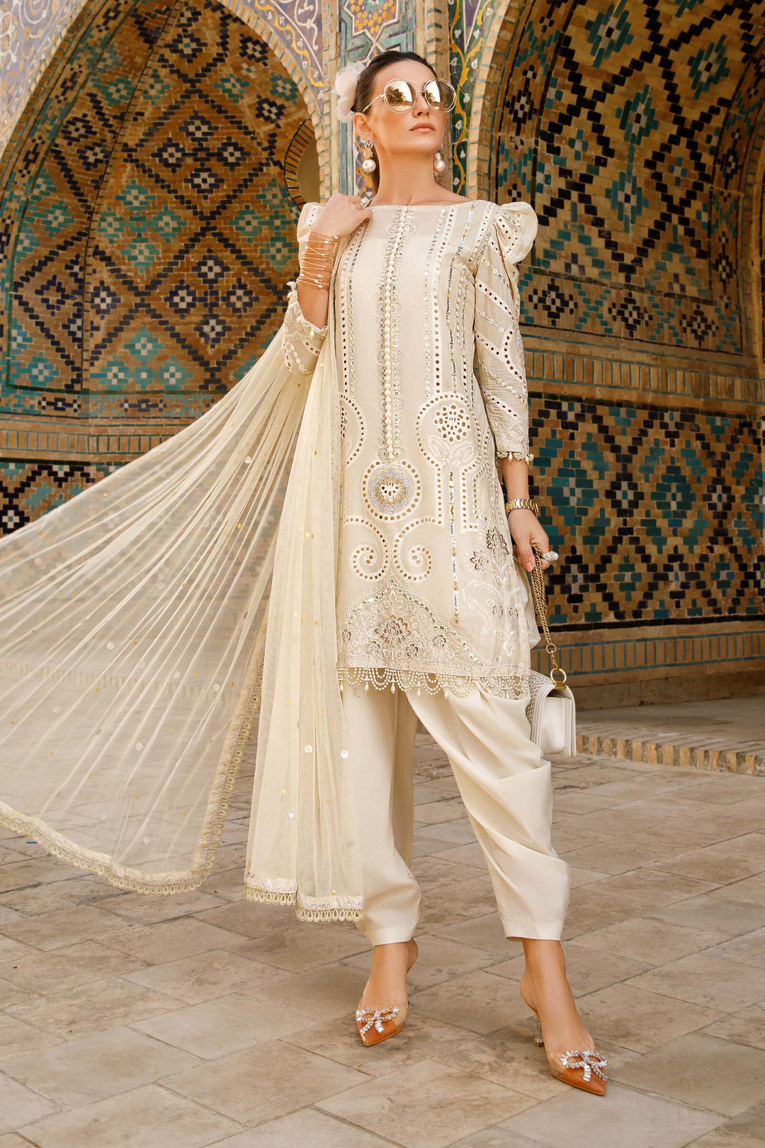 MARIA B EMBROIDED UNSTITCHED LAWN D-2308-A - Riwayat-e-khas