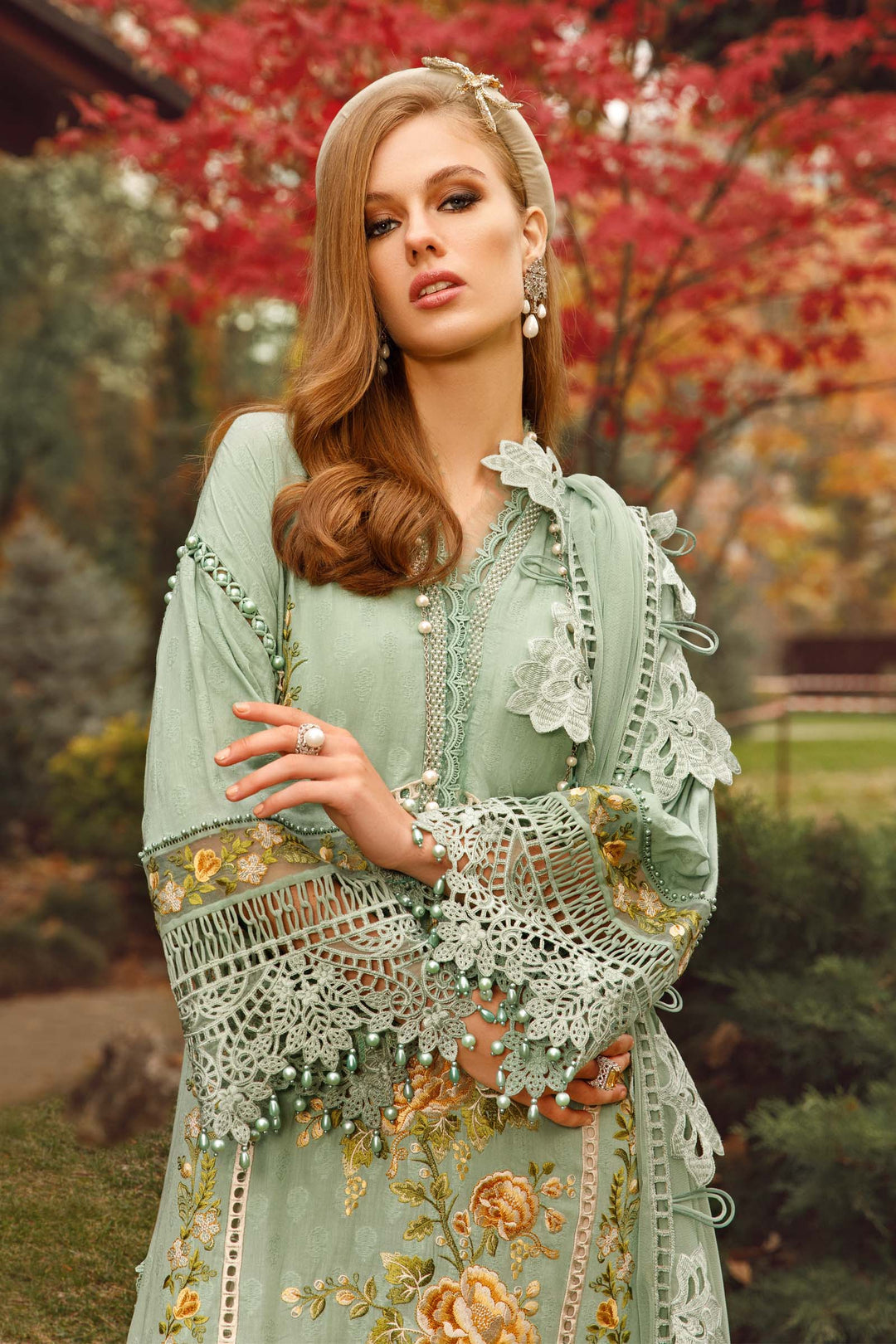 MARIA B EMBROIDED LUXURY LAWN D-2302-A - Riwayat-e-khas