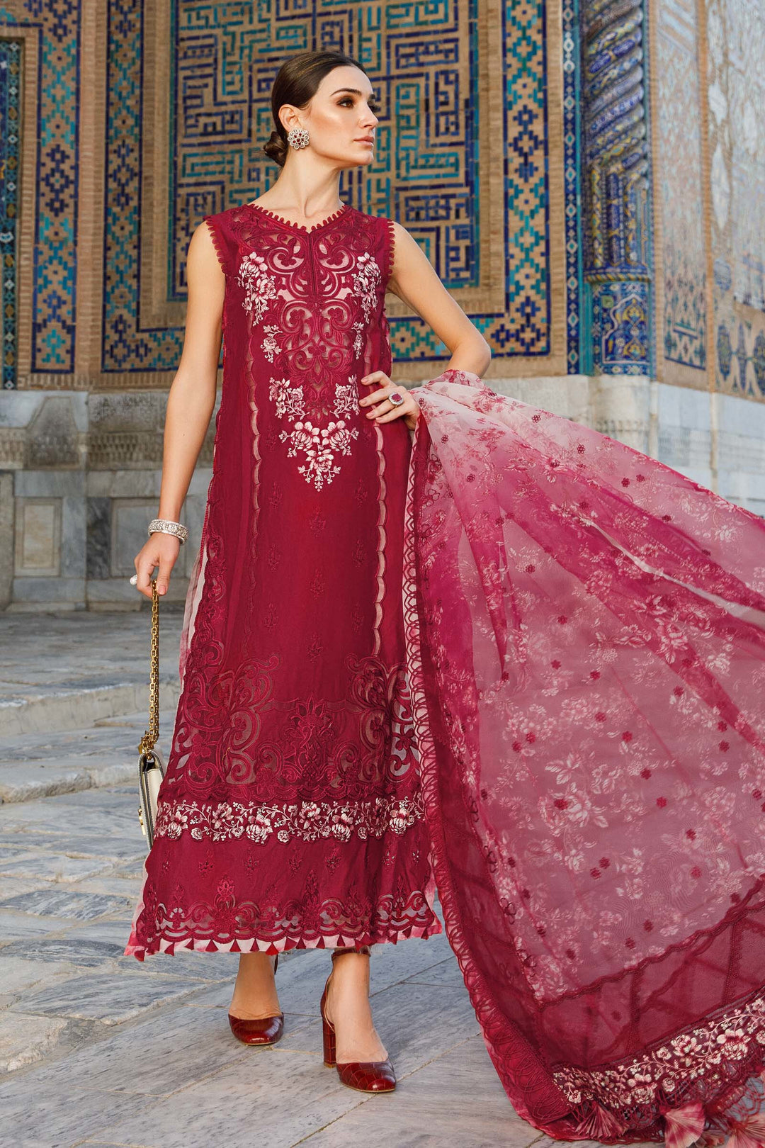 MARIA B EMBROIDED UNSTITCHED LAWN D-2315-B - Riwayat-e-khas