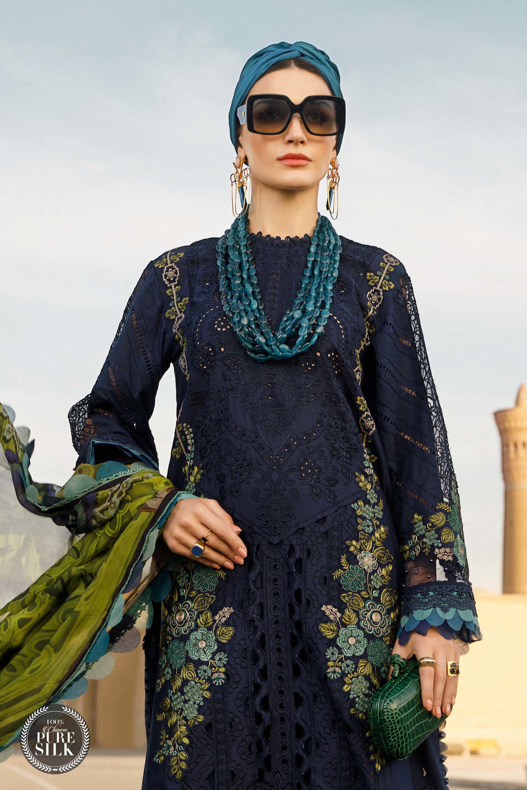 MARIA B EMBROIDED UNSTITCHED LAWN D-2313-B - Riwayat-e-khas