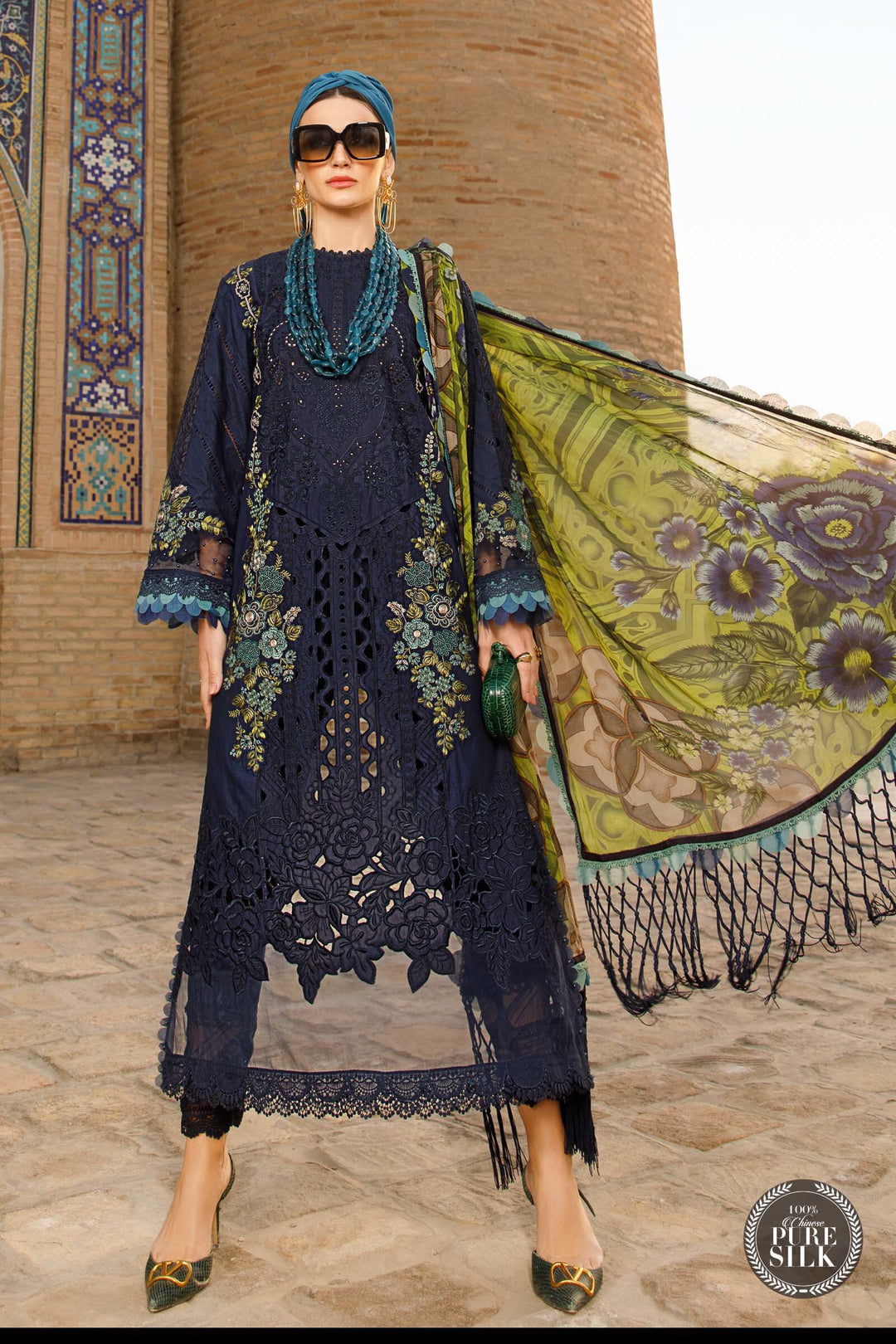 MARIA B EMBROIDED UNSTITCHED LAWN D-2313-B - Riwayat-e-khas