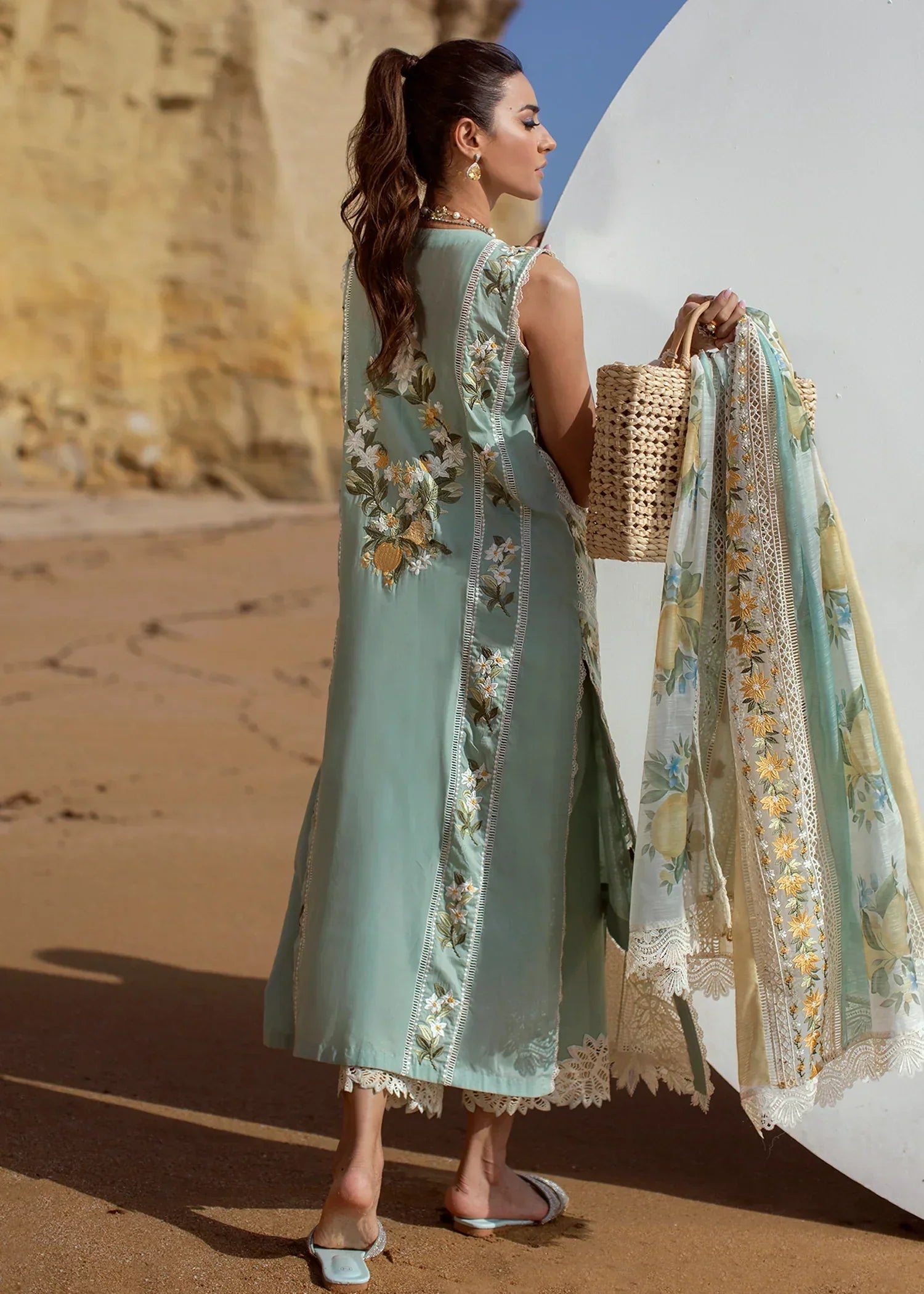 CRIMSON | LUXURY LAWN 2022 – UNSTITCHED – CRIMSON -Sicilian Summer – 2A – Aqua - Riwayat-e-khas