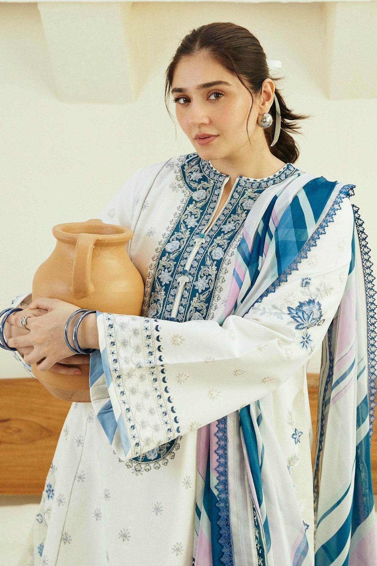 Zara Shahjahan | Coco Lawn Eid Edit 24 | IVORY-D4 - House of Zarish