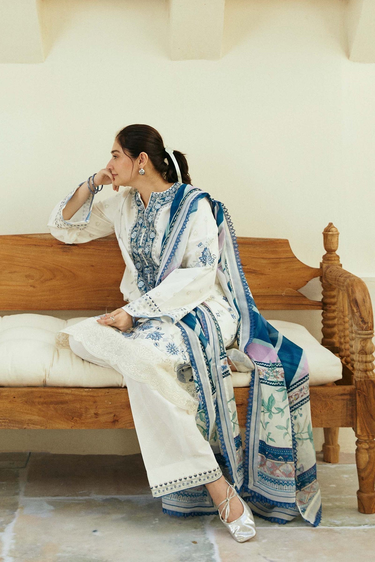 Zara Shahjahan | Coco Lawn Eid Edit 24 | IVORY-D4 - House of Zarish