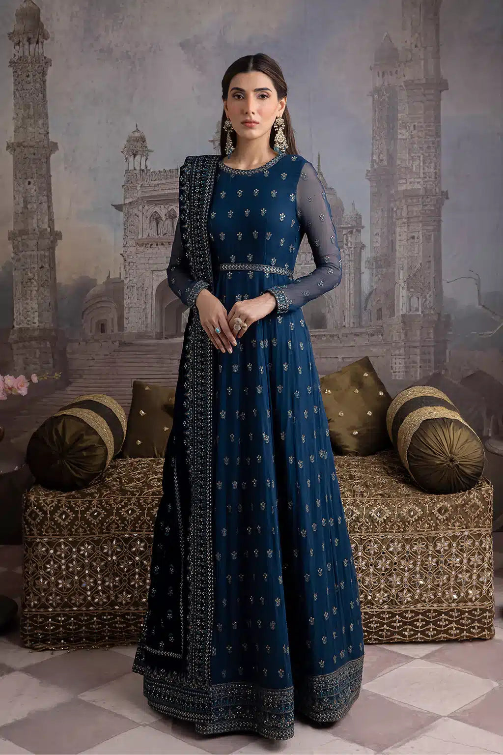 Iznik | Festive Velvet 23 | IV-25 RAQS - House Of Anaya