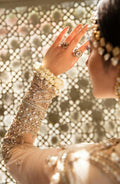 Zarin by Eleshia Embroidered Net 3Pc Suit - KANEEL - House Of Anaya
