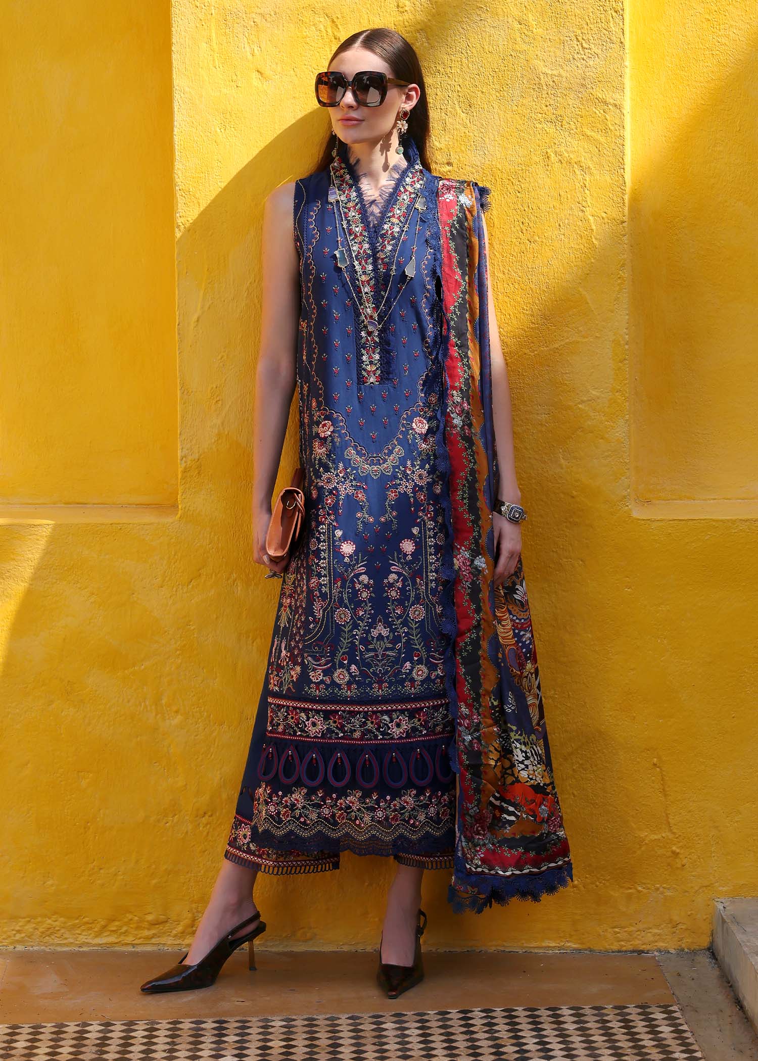 Kanwal Malik | Elysia Luxury Lawn 25 | Azure - House Of Anaya