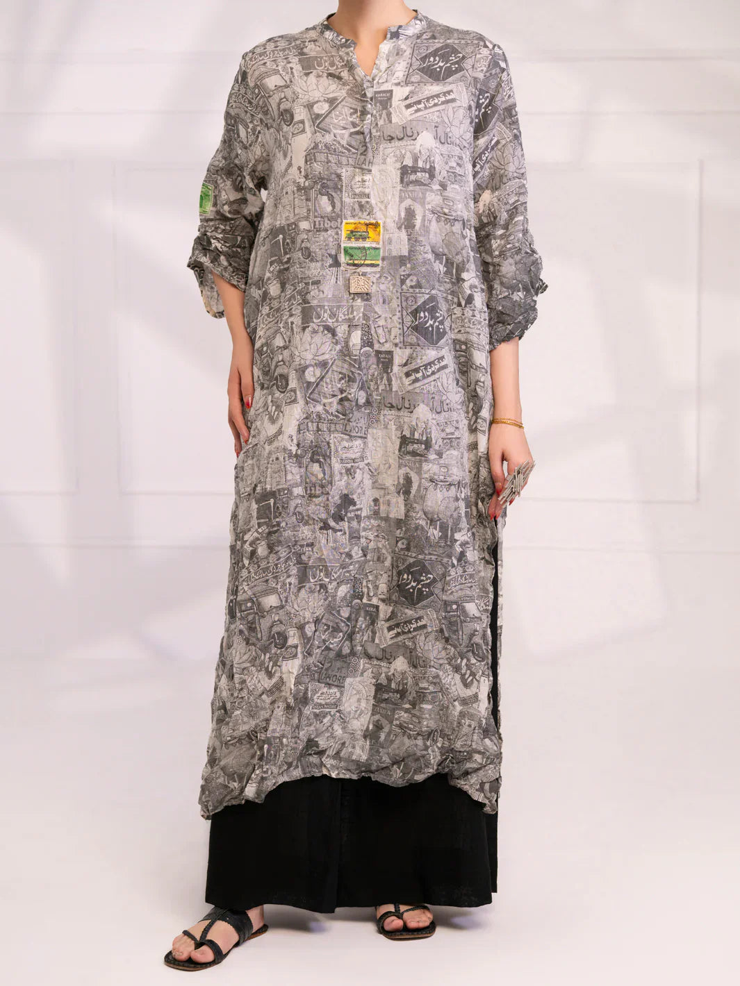 Almirah | Tale of heritage | Grey Dobby Kurti - AL-LK-1081