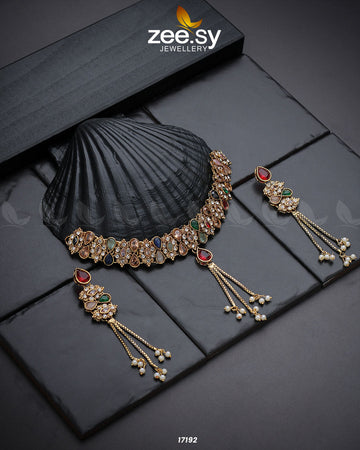 Lustrous Gemstones Necklace - House Of Zarish