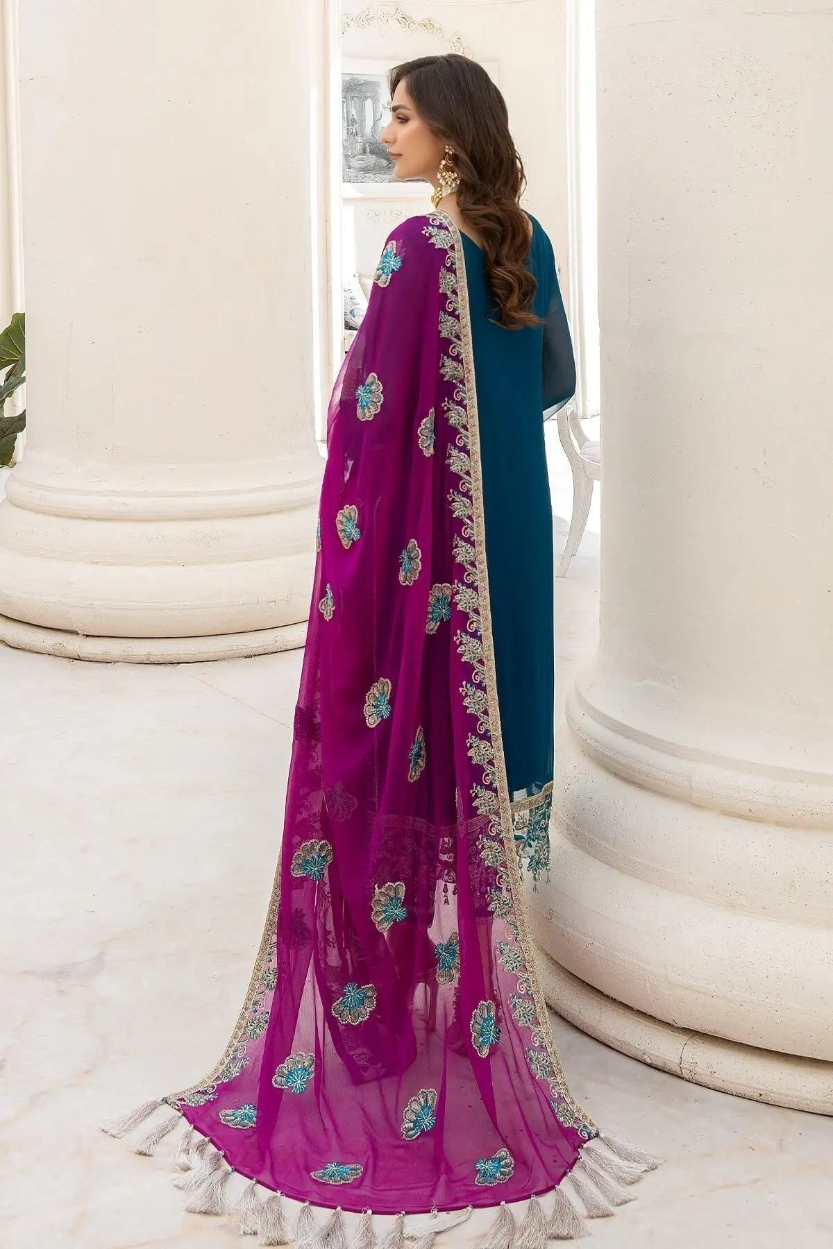 Naqsh Majestic By Imrozia Premium Chiffon 3Pc Suit M-52 Martha - House Of Anaya