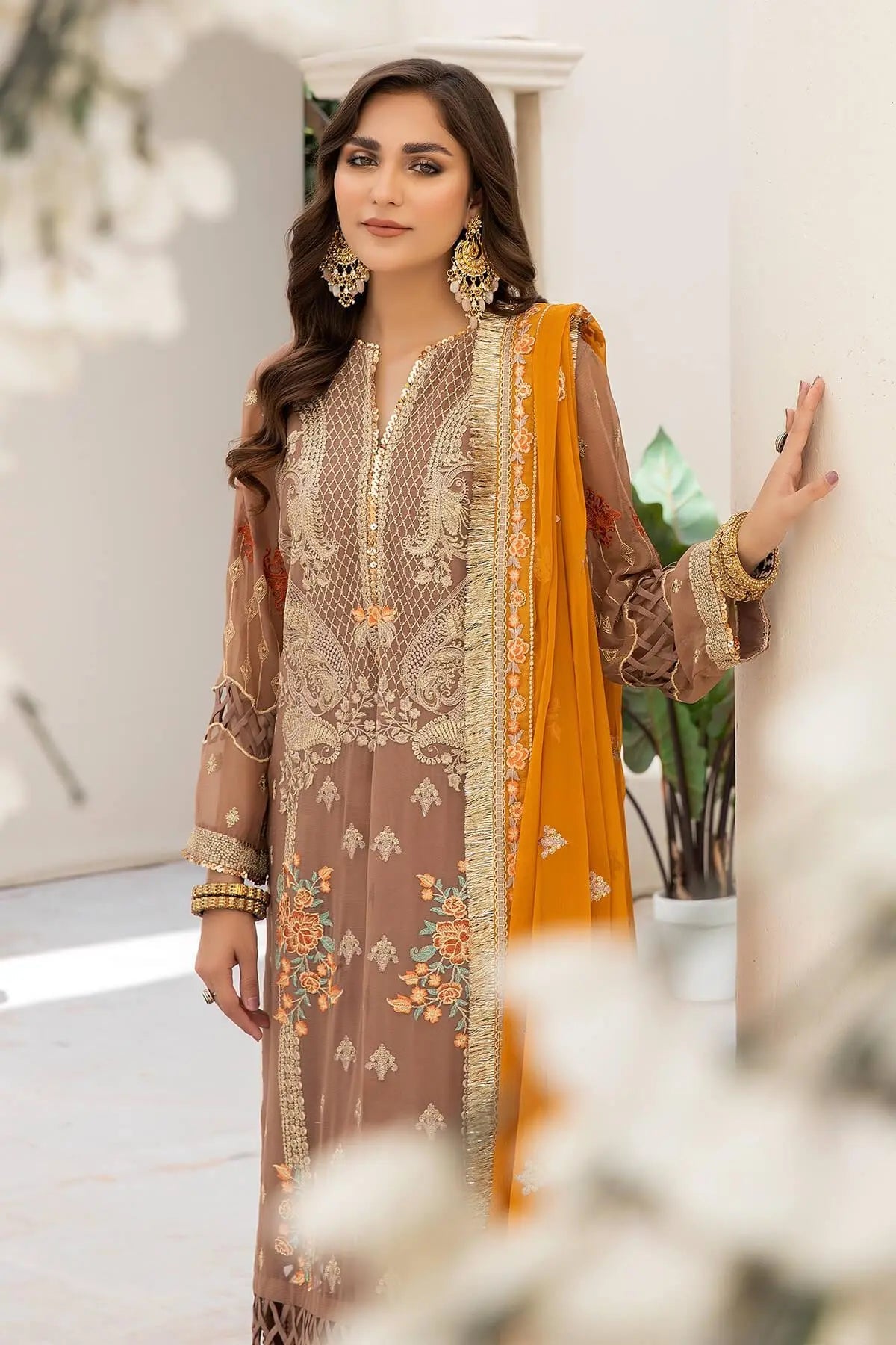 Naqsh Majestic By Imrozia Premium Chiffon 3Pc Suit M-53 Eleonora - House Of Anaya
