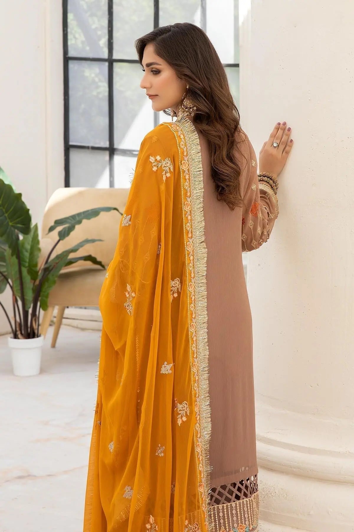 Naqsh Majestic By Imrozia Premium Chiffon 3Pc Suit M-53 Eleonora - House Of Anaya