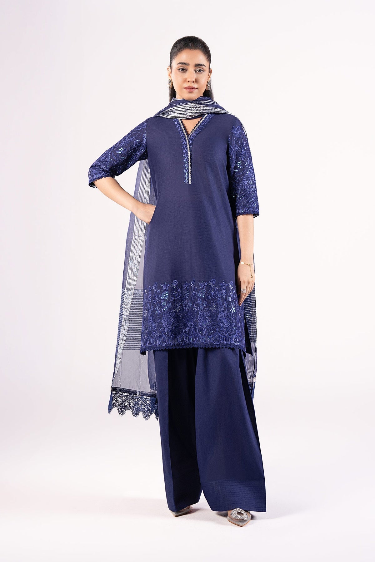 Maria B | Basics RTW | 3 Pc Embroidered Dobby Suit | MB-CS25-137