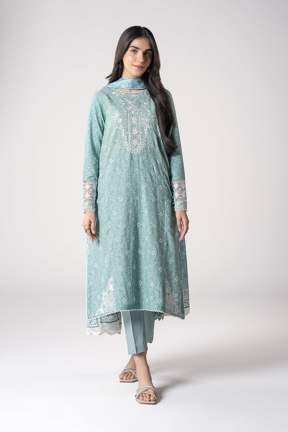 Maria B | Basics RTW | 3 Pc Embroidered Mesh Lurex Dots Suit | MB-CS25-142