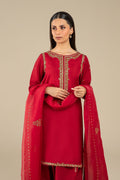 Maria B | Basics RTW | 3 Pc Embroidered Raw Silk Suit | MB-FS25-32