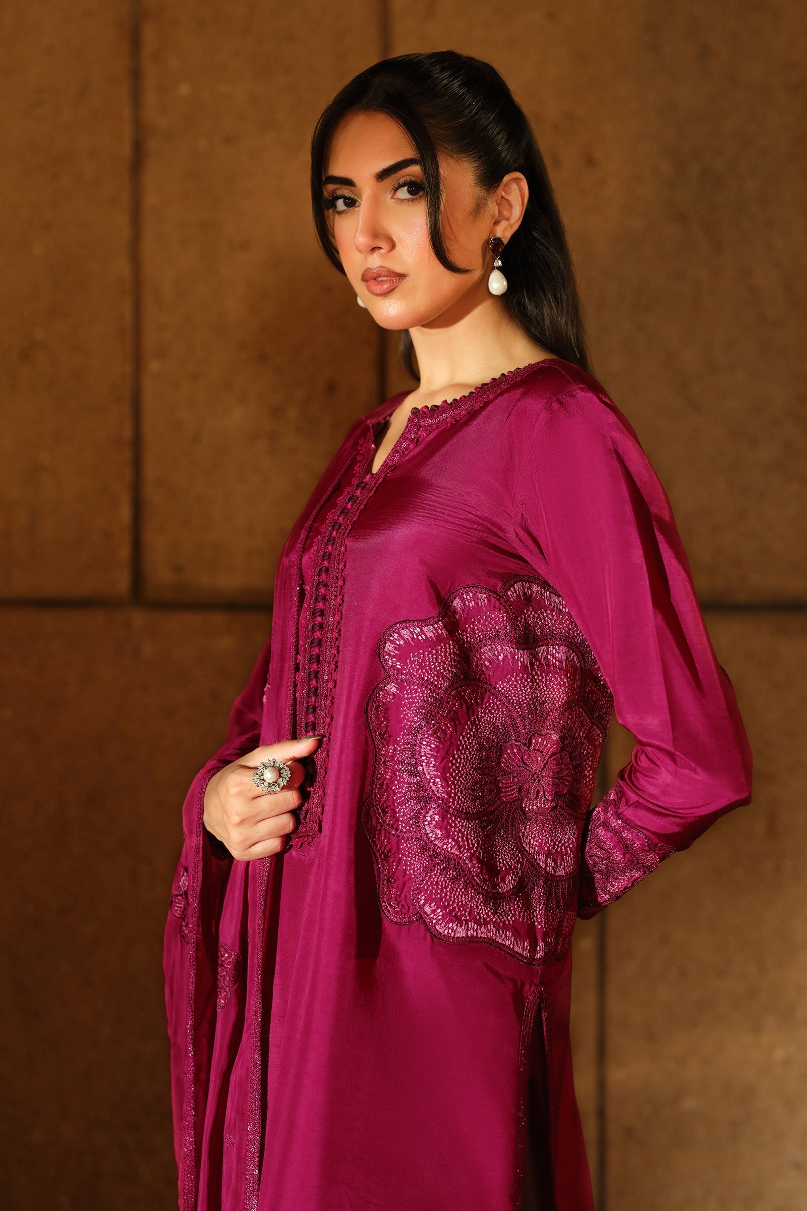 Maria B | Pre Fall 25 | MBS-W25-22-Shocking Pink