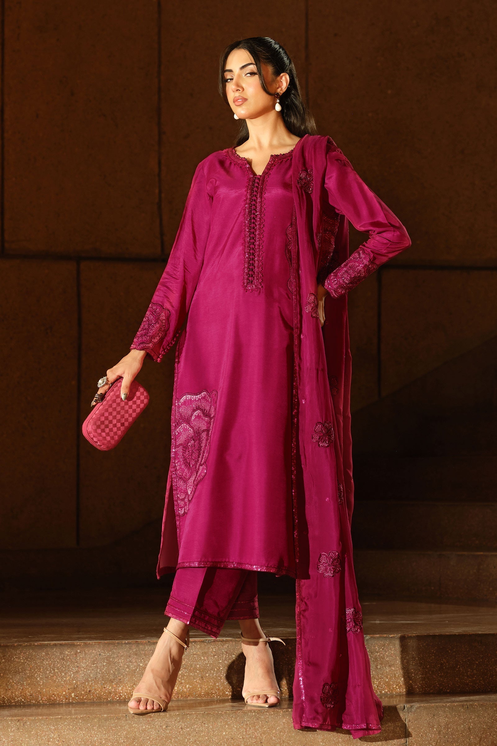 Maria B | Pre Fall 25 | MBS-W25-22-Shocking Pink