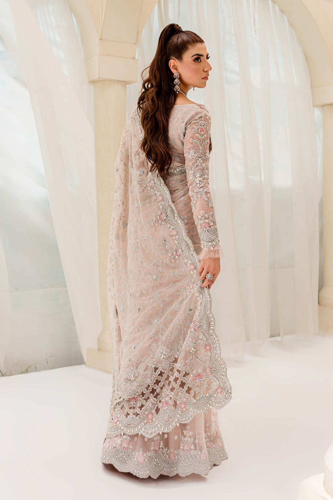 Maria B | Bridal Couture | Pale Pink MC-909 - House Of Anaya