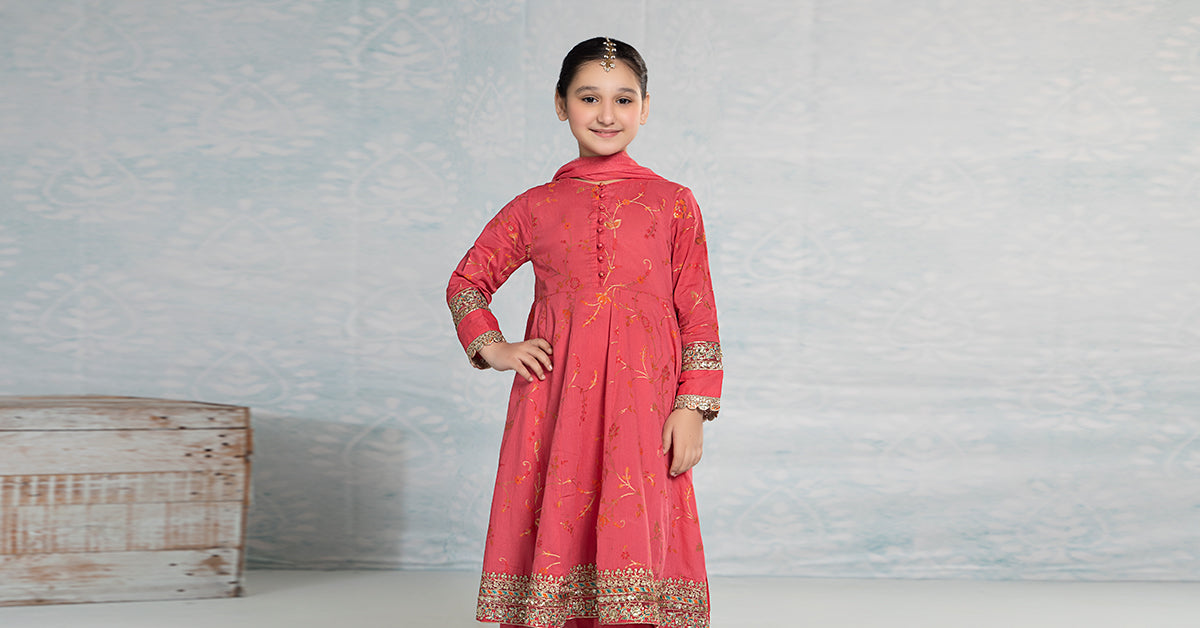 Maria B | 3 Piece Embroidered Jacquard Broshiasuit | MKD-EF24-23 - House Of Zarish
