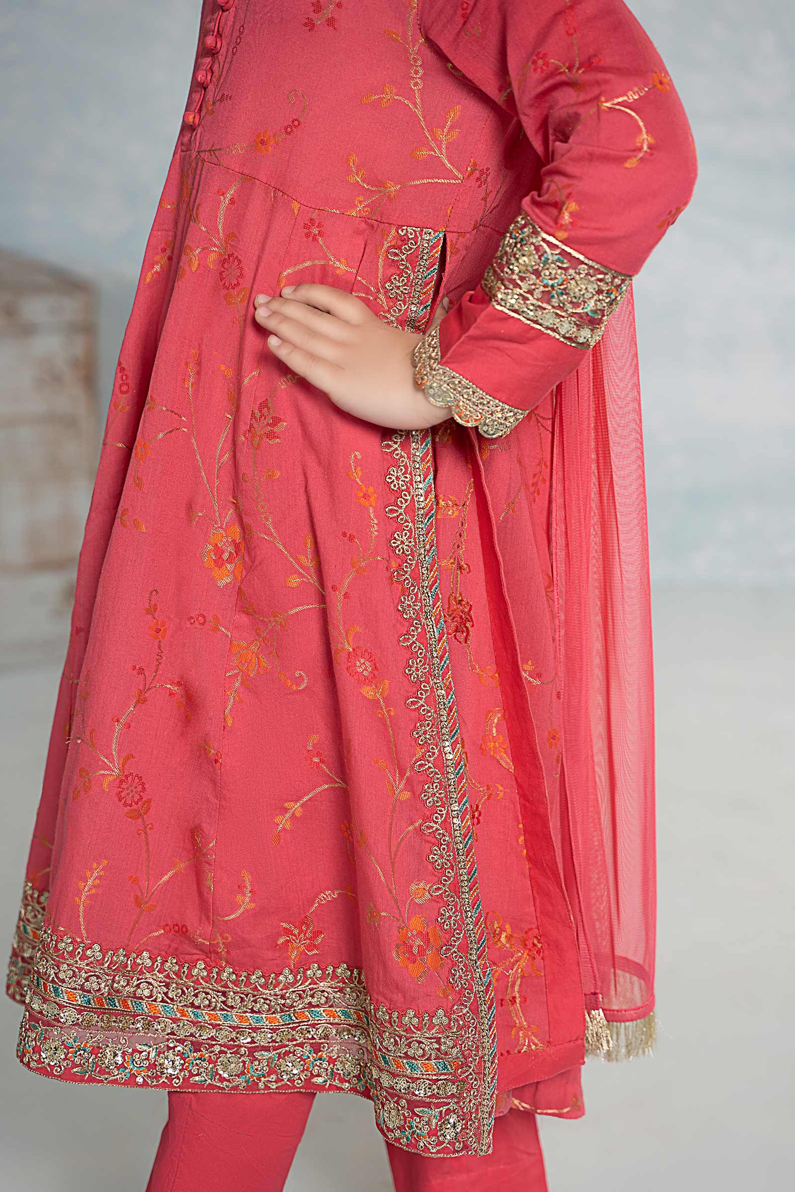 Maria B | 3 Piece Embroidered Jacquard Broshiasuit | MKD-EF24-23 - Libasekhas